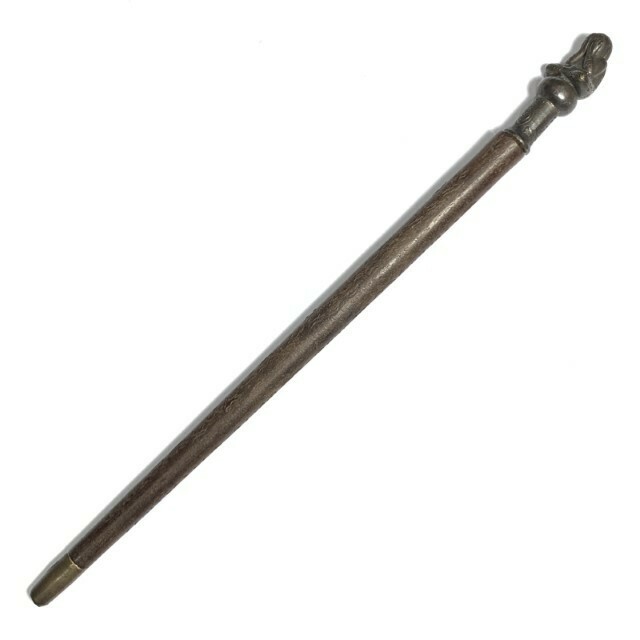 Mai Kroo Pra Pid Ta Fang Takrut 2539 BE Sacred Wood Magic Wand with Nirodha Buddha 11  Inches Luang Por Dam Wat Mai Nopparam Free Express Shipping