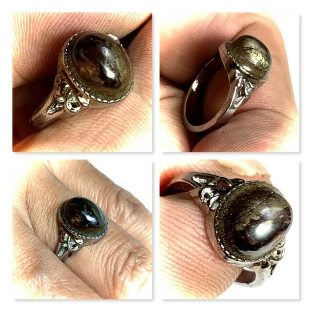 Hwaen Hua Maekapat Alchemical Magic Ring of Protection &amp; Wealth Nuea Albaca Luang Por Uttama Wat Wang Wiwekaram