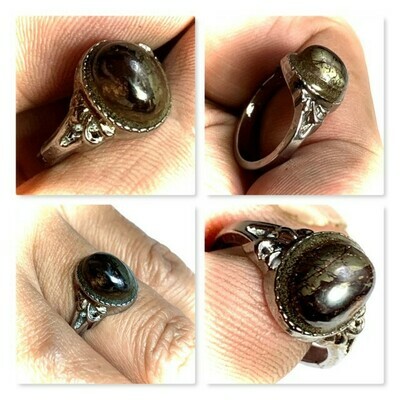 Hwaen Hua Maekapat Alchemical Magic Ring of Protection &amp; Wealth Nuea Albaca Luang Por Uttama Wat Wang Wiwekaram