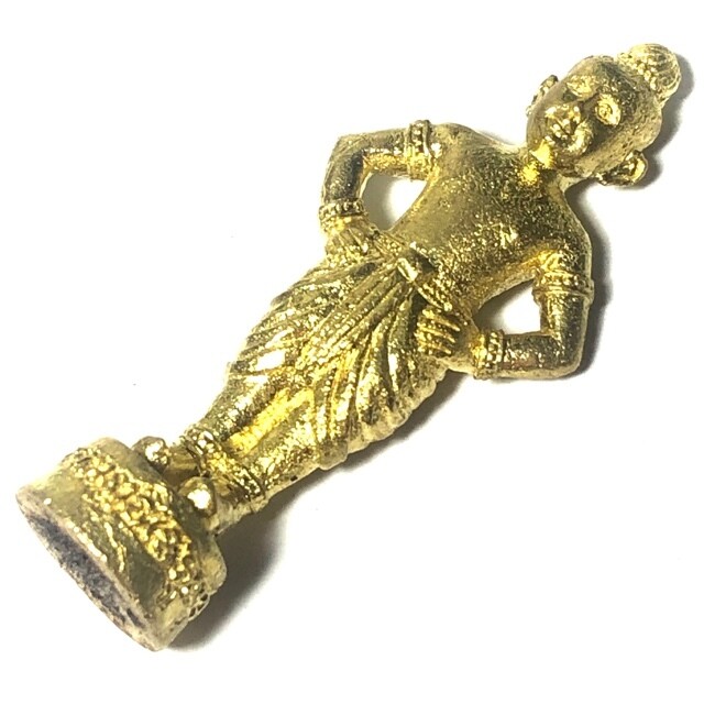 Kumarn Plai Khmer Dam - Nuea Tong Tip (Sacred Brass Alloy with Powder filling) - Made using Prai Kumarn Powder of LP Chern - Luang Por Sak - Wat Ta Ee 2554 BE