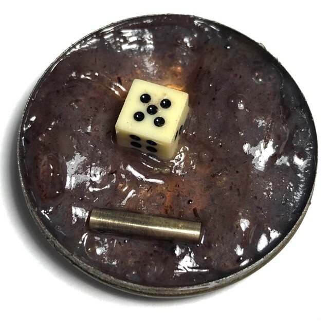 See Pheung Por Phu Jao Yee Gor Hong (Er Ger Fong) - Magic Balm with Takrut, Prai Ghost Powder, and Enchanted Dice for Gambling Success - Phu Sariang