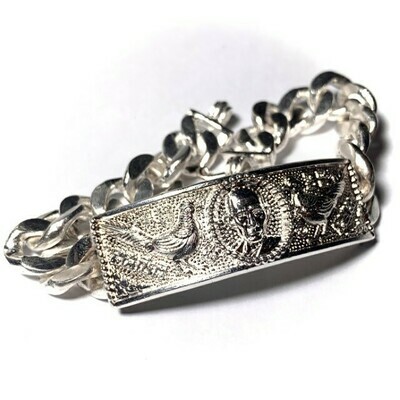Gamlai Ngern Ruay Pan Lan 1000 Millions Edition 50 Grams Solid Silver Bracelet 2555 BE Luang Por Ruay Wat Tago