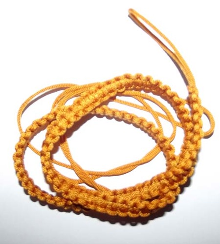 Chuak Takrut Kart Aew - Hand Plaited Cord Waist Belt for Amulets - free with orders over 50$ - Yellow Color 26 - 32 Inch waist