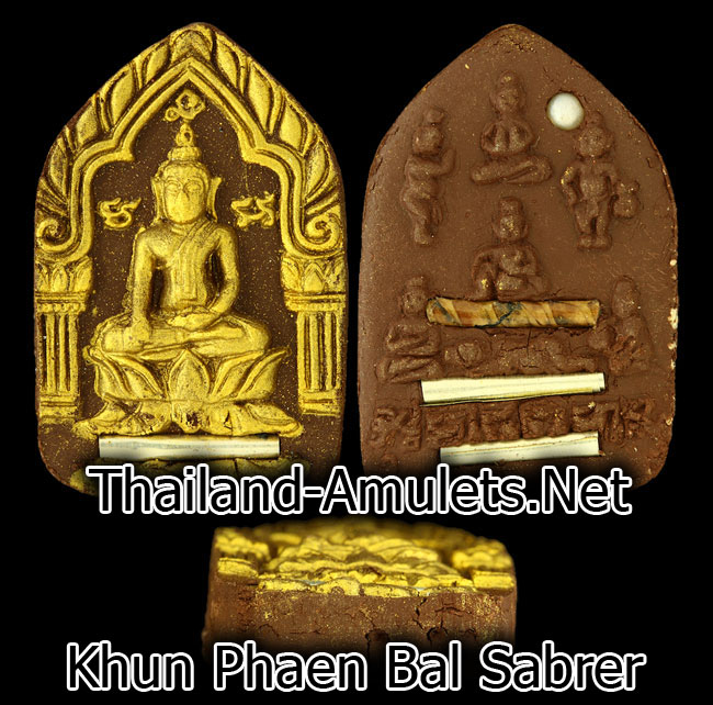 Pra Khun Phaen Nuang Bpal Sabprer Nuea Pong Prai Pised with 7 Kuman, Pearls, Takrut Ngu Lueam, Paetch Payatorn +Hua Jai Khun Phaen (7 Takrut) 'Nia Kajia Maha Sanaeh' 2554 - Luang Phu In (599 made)