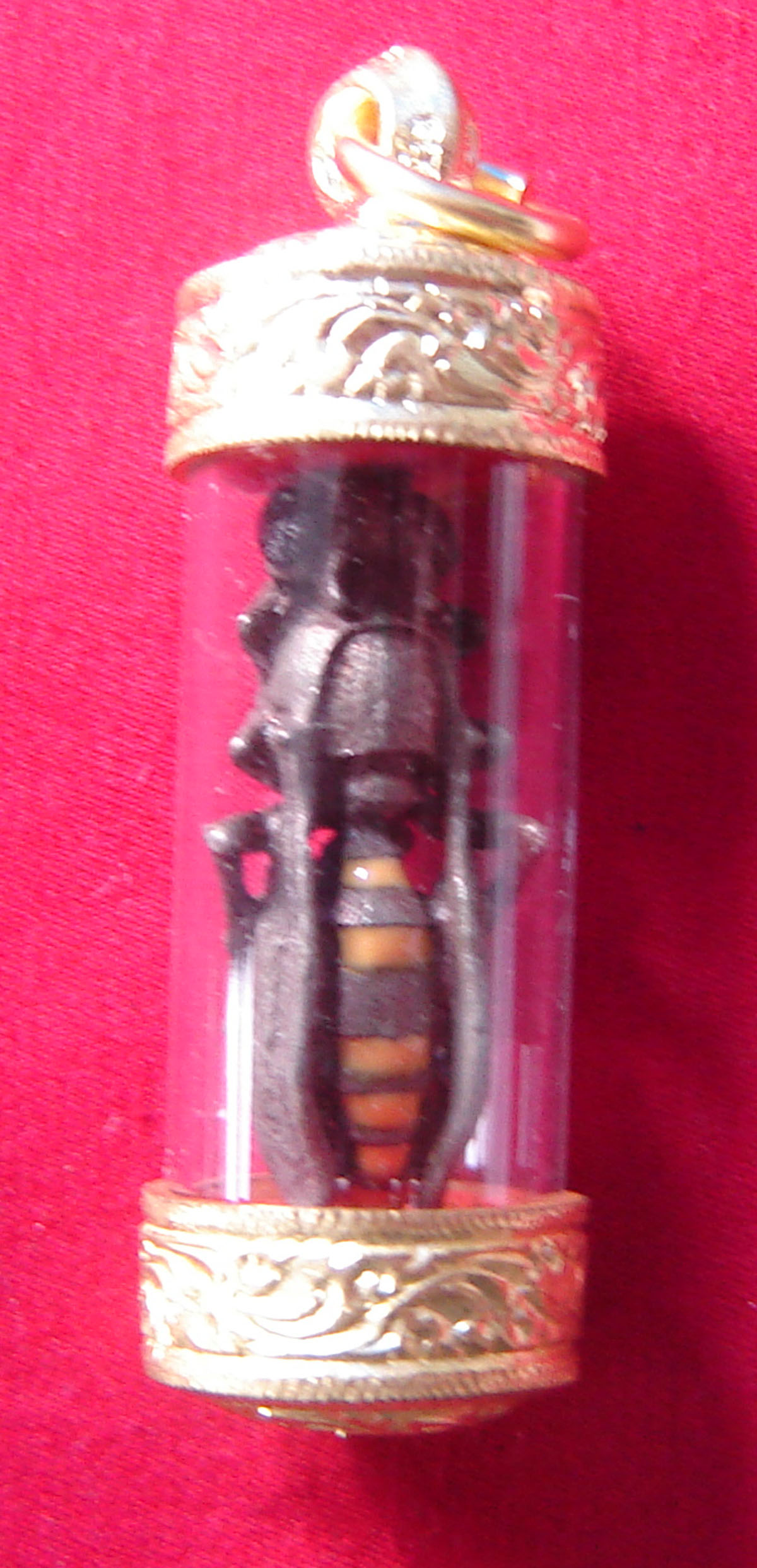 Bai Foy Dto Ngern Dto Tong Maha Ruay Maha Lap  in gold plated Takrut tube - Luang Por Rit Dech (Mai Tao Nakarach ) - Samnak Songk Putta Nimittang