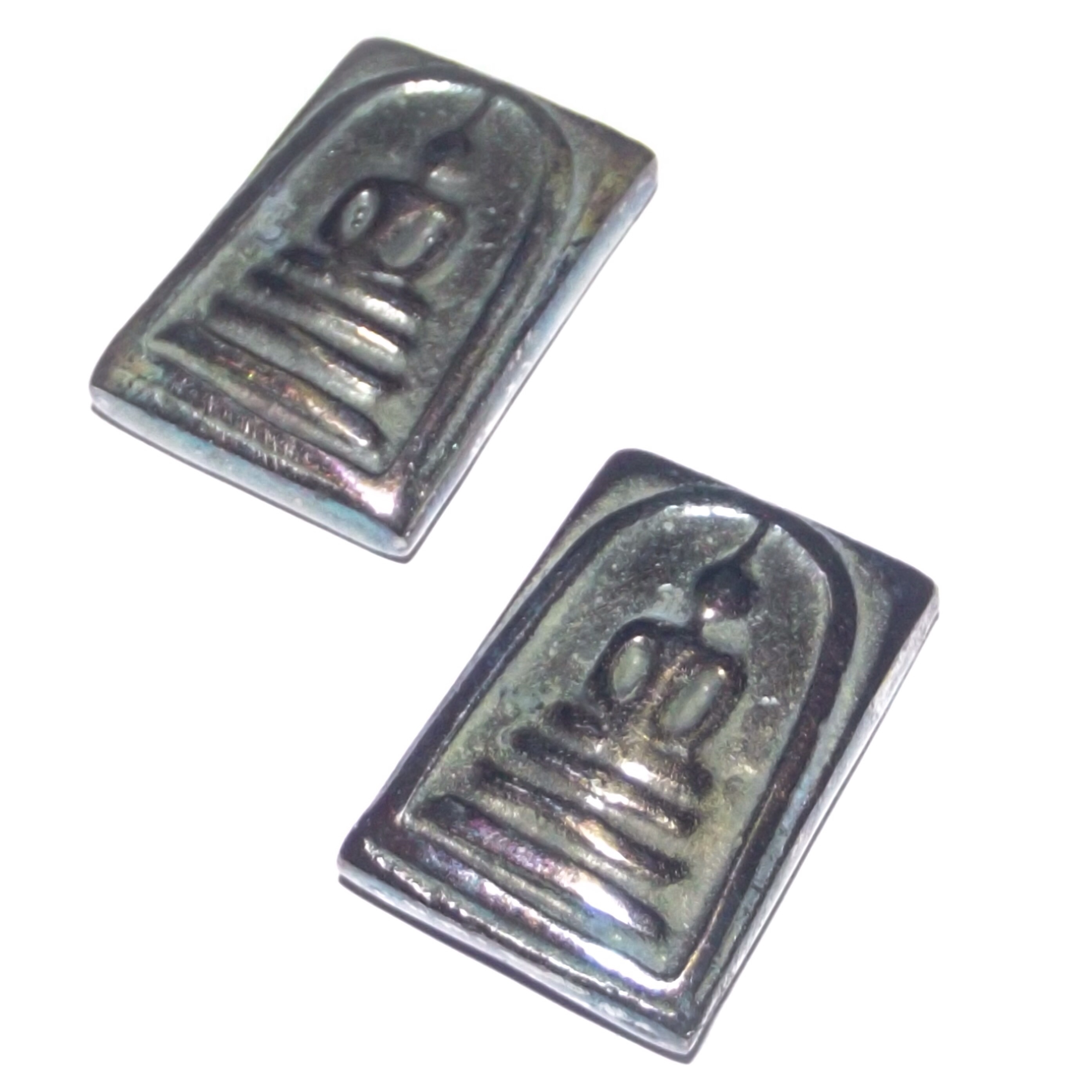 Pra Somdej Benjapakee amulet - Lek Lai Nam Neung See Peek Malaeng Tap (Buddha subduing Mara made from Pure Lek Lai) - Luang Por Huan