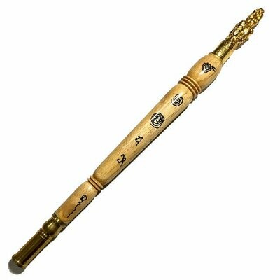 Kata Sri Maha Prohm (Brahma Wand) - Nuea Mai Saksit - Magic Wand made from Holy Wood - 12 Inches long - Luang Por Prohm (Khao Or Master) - Wat Ban Suan 2555 BE