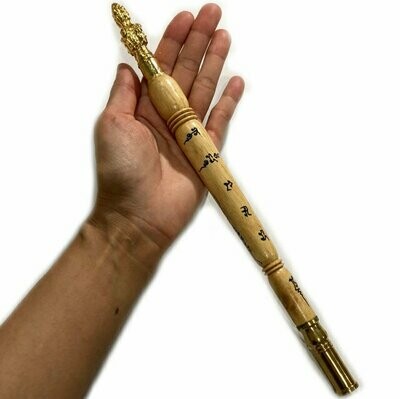 Kata Sri Maha Prohm (Brahma Wand) - Nuea Mai Saksit - Magic Wand made from Holy Wood - 12 Inches long - Luang Por Prohm (Khao Or Master) - Wat Ban Suan 2555 BE