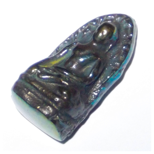 Pra Rod Lampun (Benjapakee amulet) - Nuea Lek Lai Nam Neung See Peek Malaeng Tap (Buddha in Meditation) pure Lek Lai - Luang Por Huan - Wat Putai Sawan 2548 BE