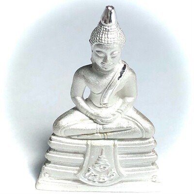 Luang Por Sotorn 1st Edition Buddha Statuette Solid Silver Blessing at Wat Sotorn 2561 BE Empowered by Many Great Monks Wat Saman