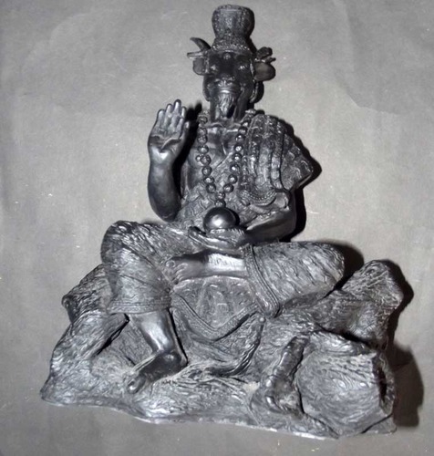 Pra Ruesi Galay Gote  Bucha Statue  6 x 7.5 x 3 Inches - Nuea Rae (Sacred Resins with Sacred Minerals) - Luang Por Glom - Wat Nong Bua (Sra Kaew)