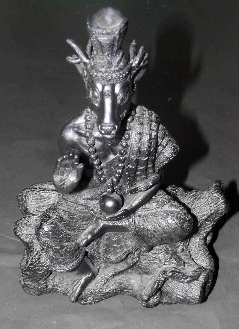 Pra Ruesi Galay Gote  Bucha Statue  6 x 7.5 x 3 Inches - Nuea Rae (Sacred Resins with Sacred Minerals) - Luang Por Glom - Wat Nong Bua (Sra Kaew)