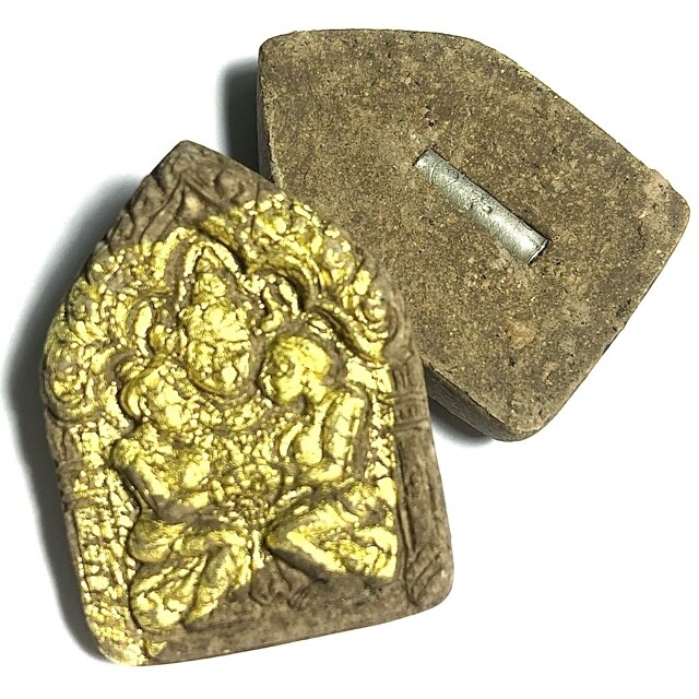 Paya Khao Kam Ongk Kroo Pim B1 Nuea Pong Prai  Sanaeh Fang Takrut  Golden Horned Lanna God of Love &amp; Wealth Pure Prai Powders Por Kroo Singkhorn Only 160 Made