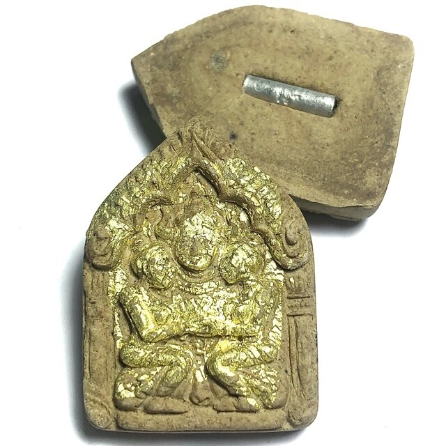 Paya Khao Kam Ongk Kroo Pim B2 Nuea Pong Wan Sanaeh Fang Takrut Golden Horned Lanna God of Love &amp; Wealth Pure Prai Powders Por Kroo Singkhorn Only 158 Made