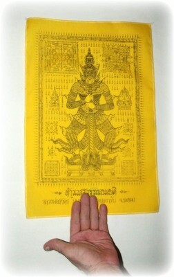 Pha Yant Taw Waes Suwan for Riches and Black Magic Protection 12 x 18 Inches Luang Por Sakorn Wat Nong Grub 2556 BE