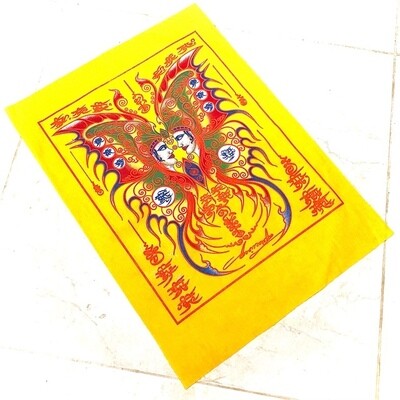 Pa Yant Taep Jamlaeng- Butterfly King Deity- Yellow Sacred Yant Cloth- Kroo Ba Krissana Intawanno- Sae Yid 60 Edition