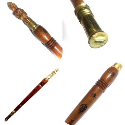 Kata Sri Maha Prohm (Brahma Wand) - Nuea Mai Saksit - Magic Wand made from Holy Wood - Luang Por Prohm (Khao Or Master) 12 Inches Long - Wat Ban Suan 2555 BE