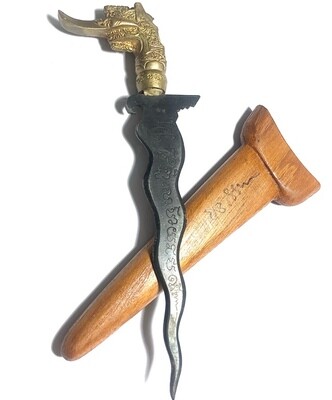 1st edition Sun Ritual Spirit Dagger 7 Inch blade with Hongsa Head hilt and Spell Inscriptions - Blessed by LP Prohm and the Khao Or Masters