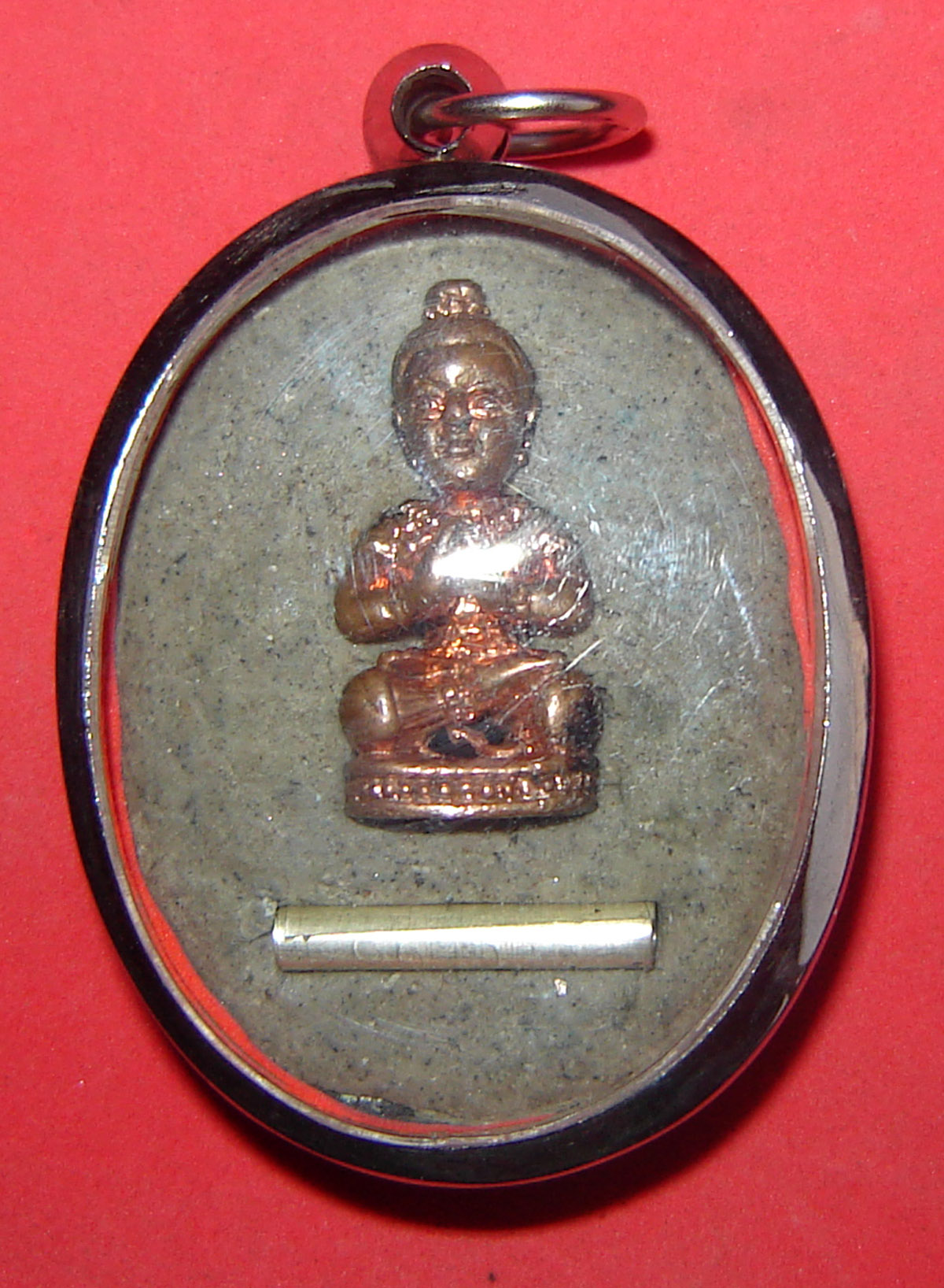Locket Mae Hong Prai Hlang Kumarn Tong Fang Takrut - Chak Dam (black face) - Ajarn Perm Prai Dam