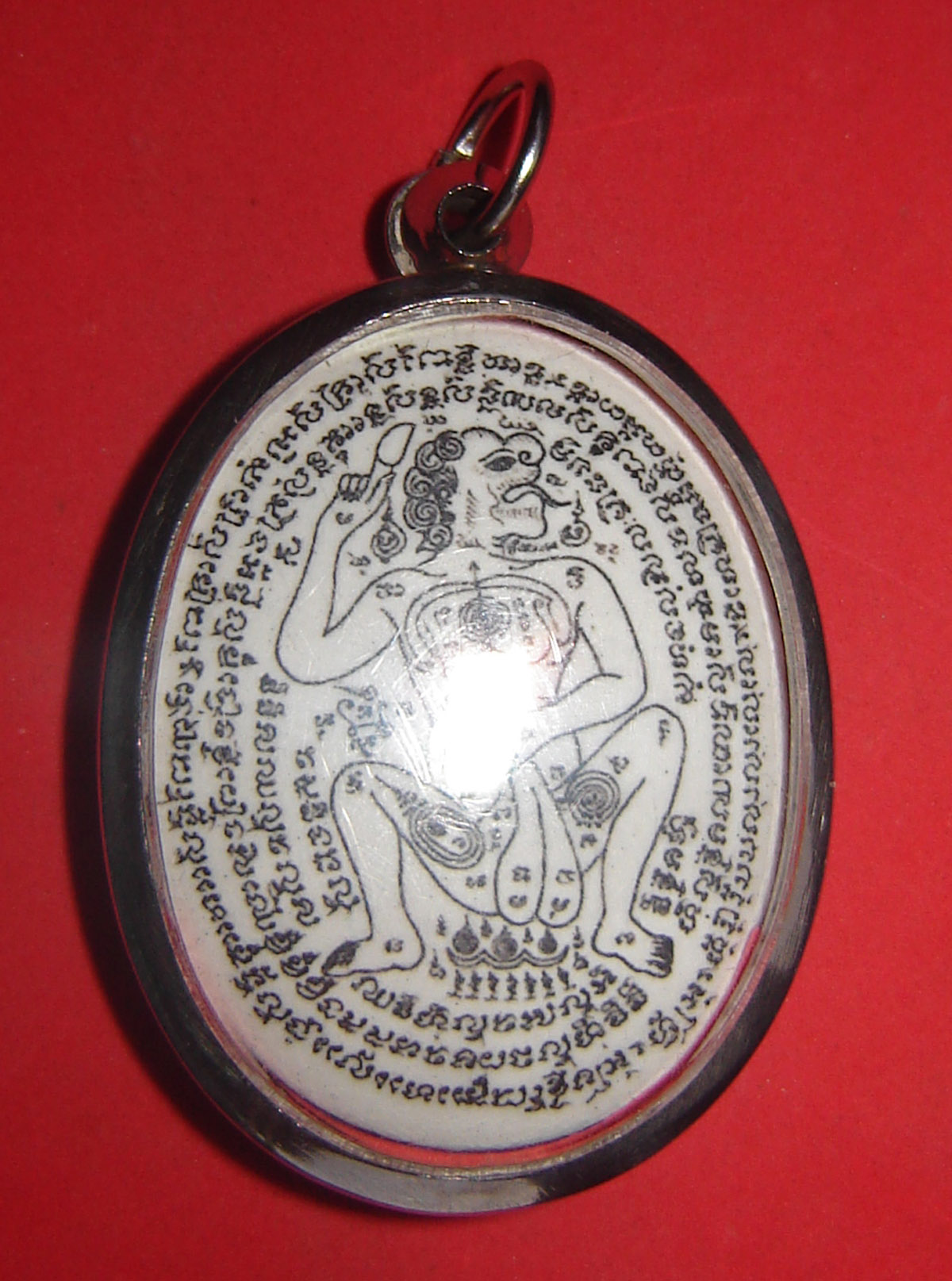 Locket Ai Teng Jao Sanaeh (Teng Hnaa Singh - Tiger Faced Virile Man) Hlang Rian Maha Saneh - Chak Khaw (white face) - Ajarn Perm Prai Dam