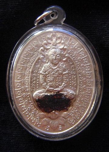 Rian Paya Ngang Saen Sanaeha - Nuea Albaca Pork Pong Sanaeha 9 Takrut Roi Choo (Albaca with Nine &#39;100 Lovers Takrut&#39; and Maha Sanaeh powders in rear face) in Waterproof Casing - Ajarn Kom Traiwaet