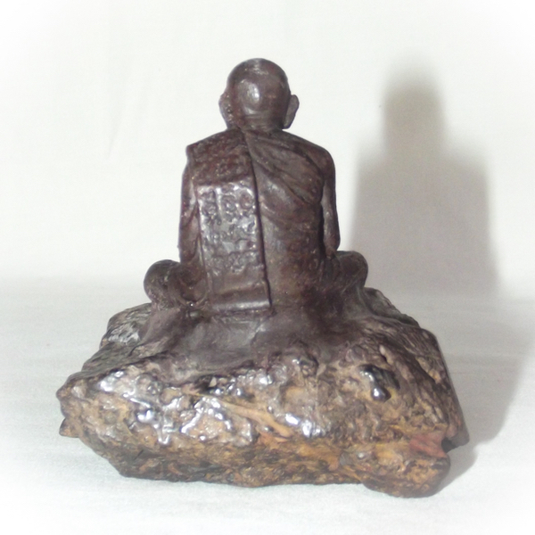 Adamantine Bucha Statue of Por Tan Klai on a piece of Lek Lai - 2.5 x 3 Inches - Blessed by Luang Por Khai, Luang Por Prohm &amp; the Khao Or Masters