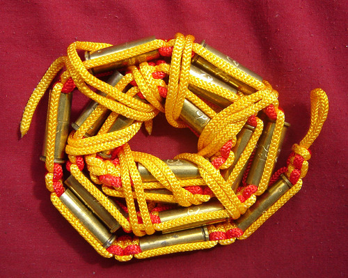 Takrut Look Pern Gan Pay 16 Look (16 Bullet takrut belt) - Run Ruay Ngern Ruay Tong (rich in silver and gold edition) Kong Grapan + Choke Lap - Luang Por Rit (Wat Chonlapratan) 2547