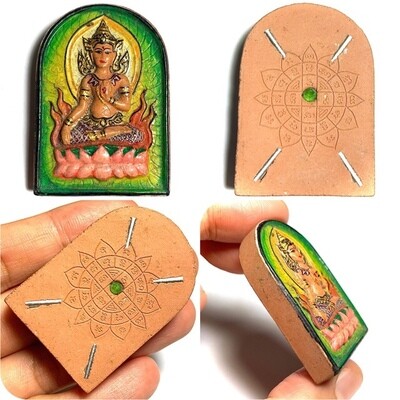 Pra Putta Nimit Pim Sum Gor 4 Takrut &amp; Ploi Sek Gem Yellow-Green Aura Red Flame Wai Kroo Wan Gerd 2549 BE Kroo Ba Krissana