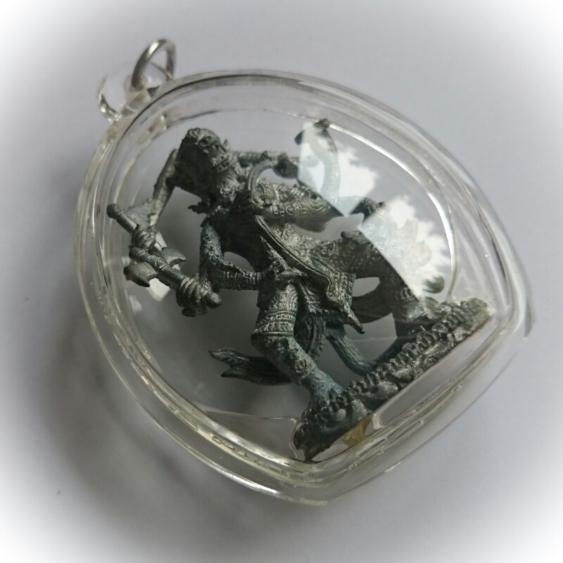 Hanuman Nam Tap Plaeng Rit Paed Gorn - 8 armed Hanuman Leading the Battle - Khum Sap Edition - Sacred Alchemical Lead soaked in prayer water - Luang Phu Ka Long  2552 BE