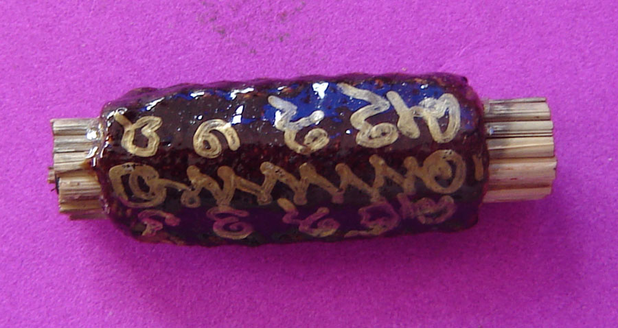 Takrut Ka Rak Ka Hlong  3 Magic spells in one Takrut for Love, Influential Speech and good Business - Luang Ta Chuan - Wat Khwang