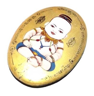 Kumarn Tong Nuea Tong Bucha Statue Ongk Kroo with Gold Kumarn Tong Ongk Kroo Locket Gammagarn Set - Bantian Mian Jia Maha Sanaeh Edition - Luang Phu In