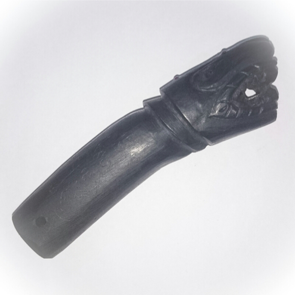 Palad Khik Hua Chamot Lin Ngern with 3 Madagascar Ruby Eyes + 2 Takrut in Base &amp; Silver Takrut Tongue - Sacred Powders in Throat - Paya Ngiw Dam Sacred Wood 4.5 Inches - Luang Por Erp