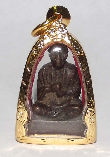 Pra Somdej Dto (Roop Lor Boran) - Luang Por Hyord - Wat Gaew Jaroen Circa 2500 BE - Gold Plated Casing included
