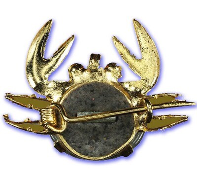 Pu Hneeb Tong Hneeb Ngern - Hin Hyok Khaw - White Onyx Money Crab Brooche Amulet (First Edition) - Luang Phu Chao - Wat Huay Lam Yai