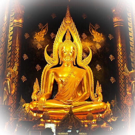 Rian Sema Pra Putta Chinarat Ok Lao 2539 BE - Temple Bell Brass with Solid Silver Buddha inlaid - Anusorn 639 Pi (639th anniversary) - Wat Pra Sri Radtana Maha Taat (Pitsanuloke)