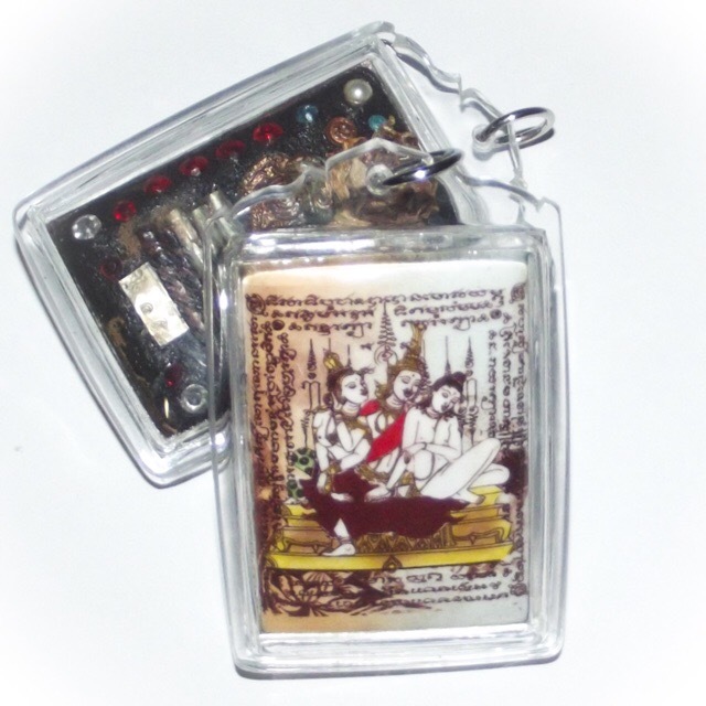 Taewada Hlong Hong Ongk Kroo (Jumbo)  Bantian Mian Jia 2556 BE - 2 Pearls, Paetch Payatorn, 2 Look Namo, 18 Gems, 3 silver + 2 python Takrut, Rak Sorn flower Only 50 Made - Luang Phu In