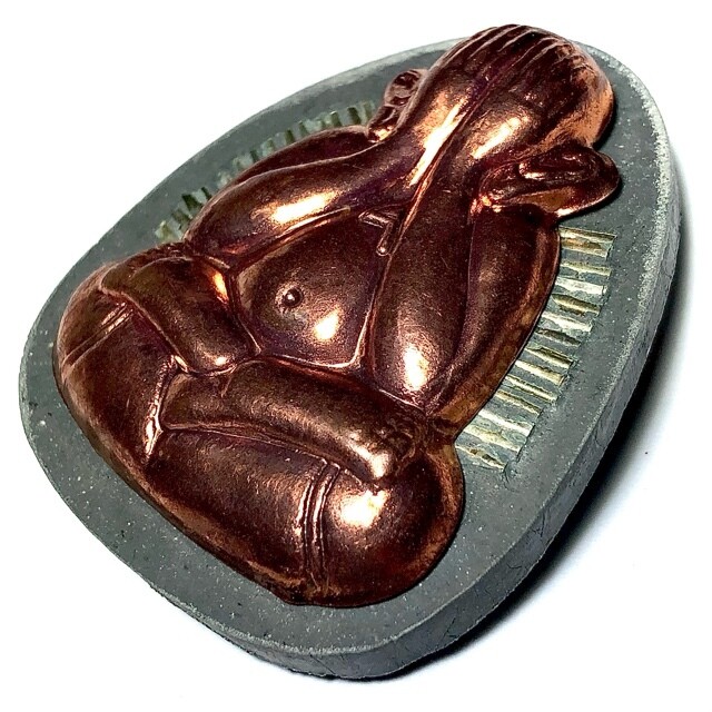Pra Pid Ta Pokasap Ongk Kroo Pim C Bai Lan Powders Sacred Bronze Image 28 Takrut - Luang Por Supoj - Wat Huang Pattana