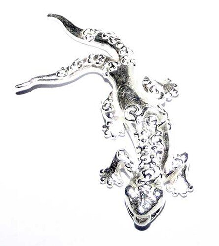 First Edition 2 Tailed Gecko Charm - Solid Silver Masterpiece Version - code #2 - Pra Ajarn Supasit Wat Bang Nam Chon