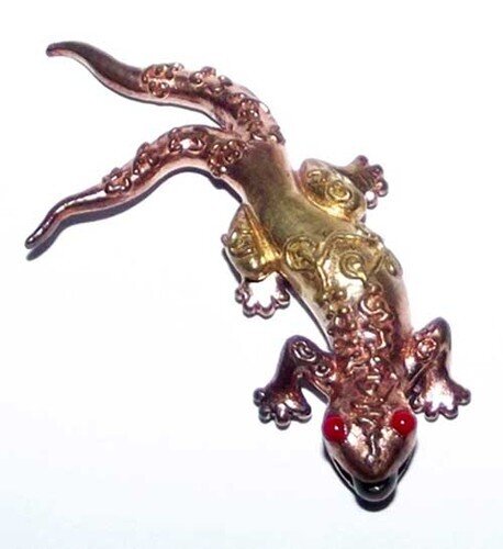 First Edition 2 Tailed Gecko Charm 2556 BE Nuea Nava Loha 9 Sacred Metals Pra Ajarn Supasit Only 299 Made