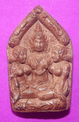 Khun Phaen Ba Cha Dta Hlang 2 Paya Pandor (Lover Pair Kama Sutra Posture Prai Deity on rear face) - Nuea Wan Dork Tong Roey Wan Saw Hlong - Phu Mor Nak Paetch Saeng Keow
