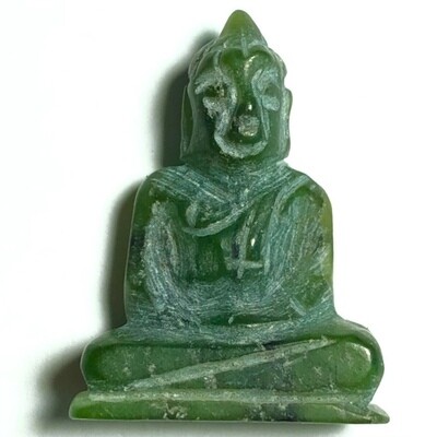 Pra Put Hyok Real Jade Buddha Amulet 2536 BE Luang Por Wiriyang Wat Dhamma Mongkol