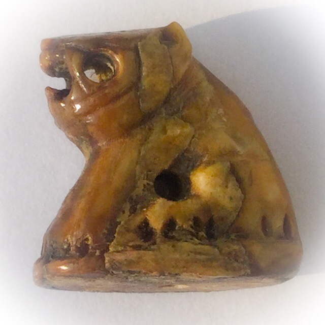Suea Maha Amnaj Graduk Gae 2553 BE - Tiger of Commanding Power + Influence - Carved Bone + Khom Spell Inscriptions - Luang Phu Khai