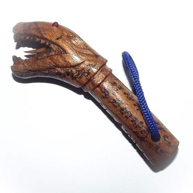 Palad Khik Hua Chamot Nuea Mai Saksit Fang Ploi 4 Inches Civet Head Lingam Amulet - Luang Por Jidtr Wat Taep Nuan Tip