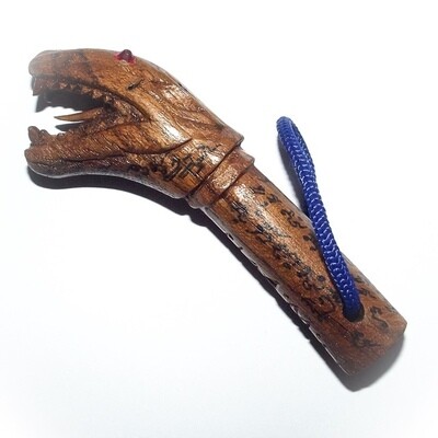 Palad Khik Hua Chamot Nuea Mai Saksit Fang Ploi 4 Inches Civet Head Lingam Amulet - Luang Por Jidtr Wat Taep Nuan Tip