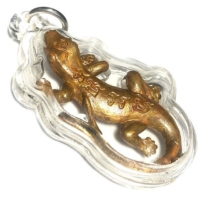 Jing Jok Sorng Hang (2 tailed Gecko) for good sales and  improved love life - Pra Ajarn Bpum - Wat Sala Daeng (casing included)