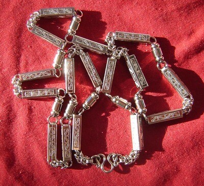 Stainless Steel Neck Chain for Amulets - thick gauge rectangular - from 1 to 9 amulets attachable 30 Inches long - price includes postage