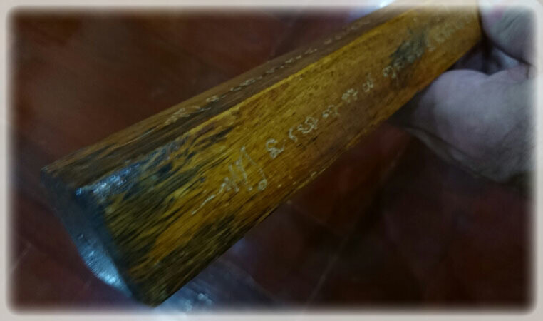 Kom Faek Akom (Ghost Basher) Witch Doctor's Club and Medicine Wand - Mai Makham Fa Pa + Takrut Gan Aathan - Lightning Struck Tamarind Wood with Takrut - 17 Inches - Ta Poon (Forest Lay Sorceror)