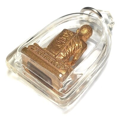 Pra Kring Ud Pong Sariga Dong- Kroo Ba Krissana Bucha Statuette- Neua Loha Gae Ngern Tong + Sacred Sariga Dong, Taewa Nakrii Powders, Individually Stamped -Sae Yid 60 Edition