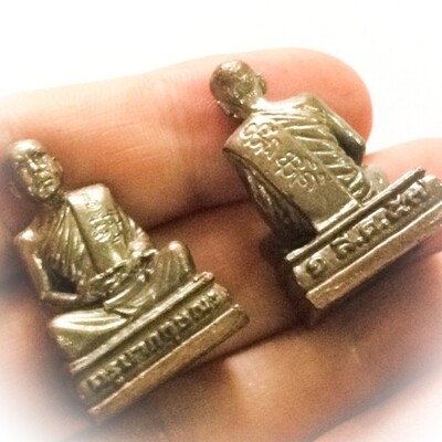 Pra Kring Ud Pong Sariga Dong- Kroo Ba Krissana Bucha Statuette Neua Nava Loha- Gae Ngern Tong Sacred Sariga Dong, Taewa Nakrii Powders, Individually Stamped Sae Yid 60 Edition