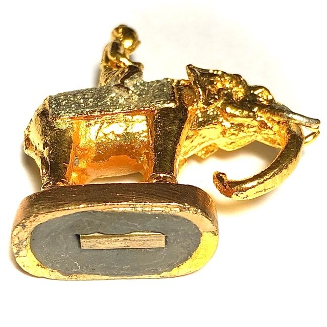 Kumarn Tong Khee Paya Chang Silawa Gold &amp; Silver Plated Pong Prai Filled &amp; Takrut in Base Pra Ajarn Supasit Wat Bang Nam Chon